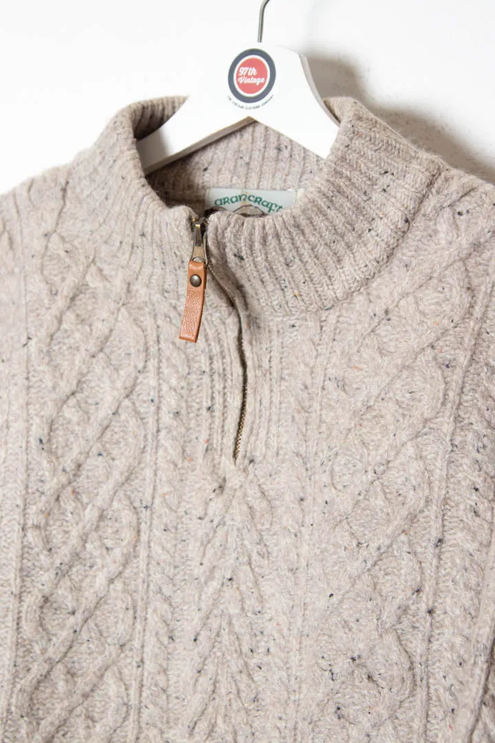 Women's Knitted Merino Wool 1/4 Zip Jumper (M)