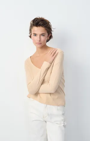 WOMEN'S T-SHIRT LS GAMIPY - SAND