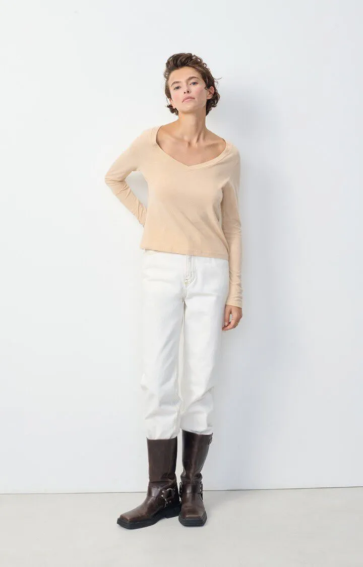 WOMEN'S T-SHIRT LS GAMIPY - SAND