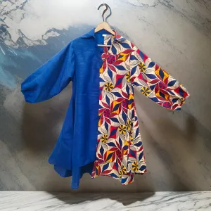 Women's Two Pattern Print Panel Dress