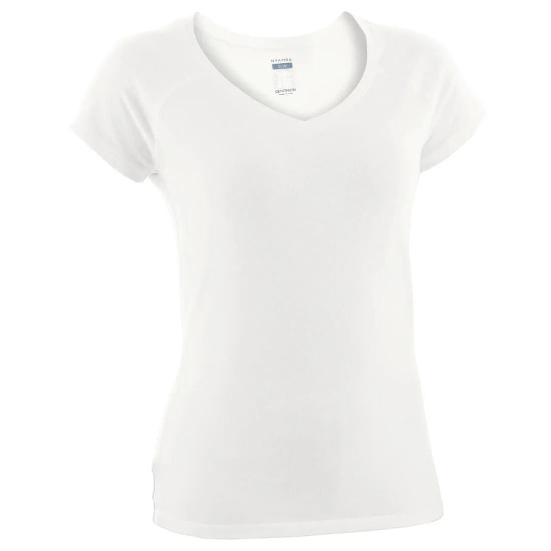 Women's V-Neck Fitness T-Shirt 500 - Ice