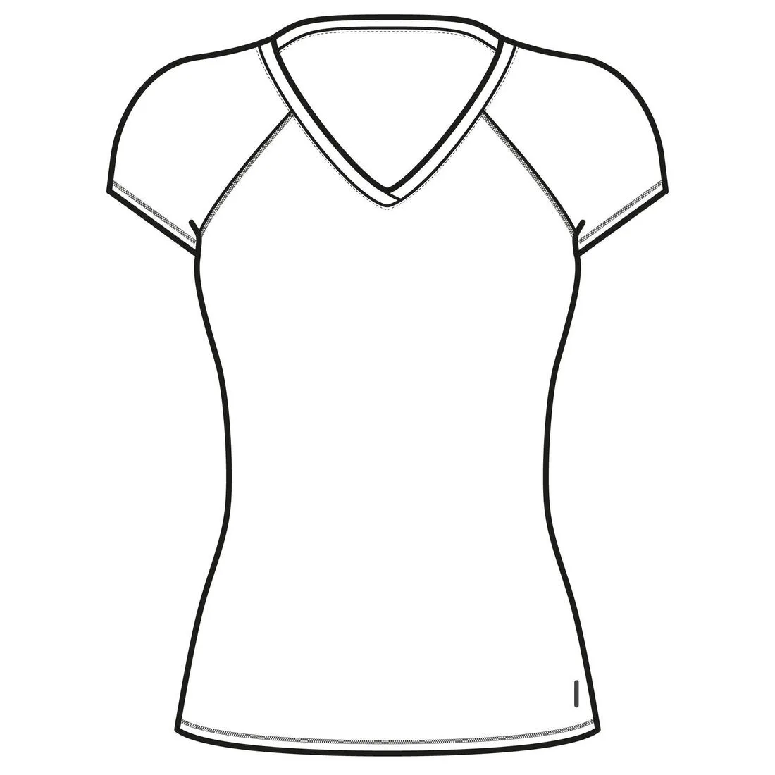 Women's V-Neck Fitness T-Shirt 500 - Ice