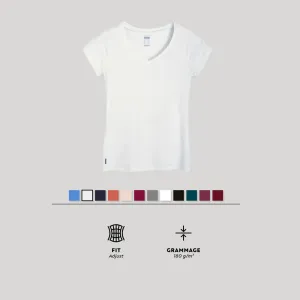 Women's V-Neck Fitness T-Shirt 500 - Ice