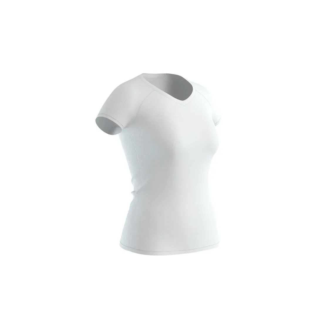 Women's V-Neck Fitness T-Shirt 500 - Ice
