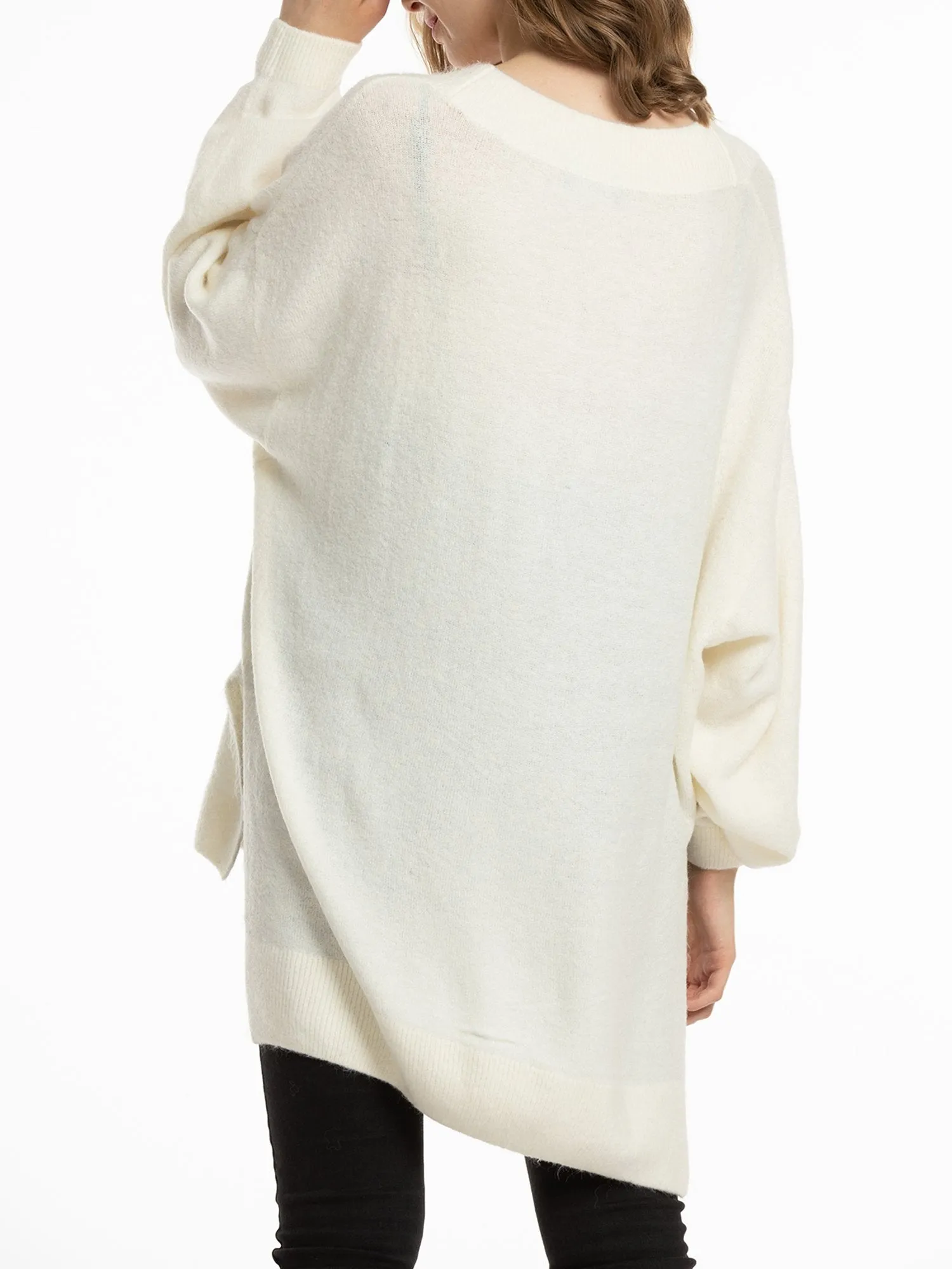 Women'S V Neck Oversized Loose Knit Sweater