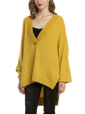 Women'S V Neck Oversized Loose Knit Sweater