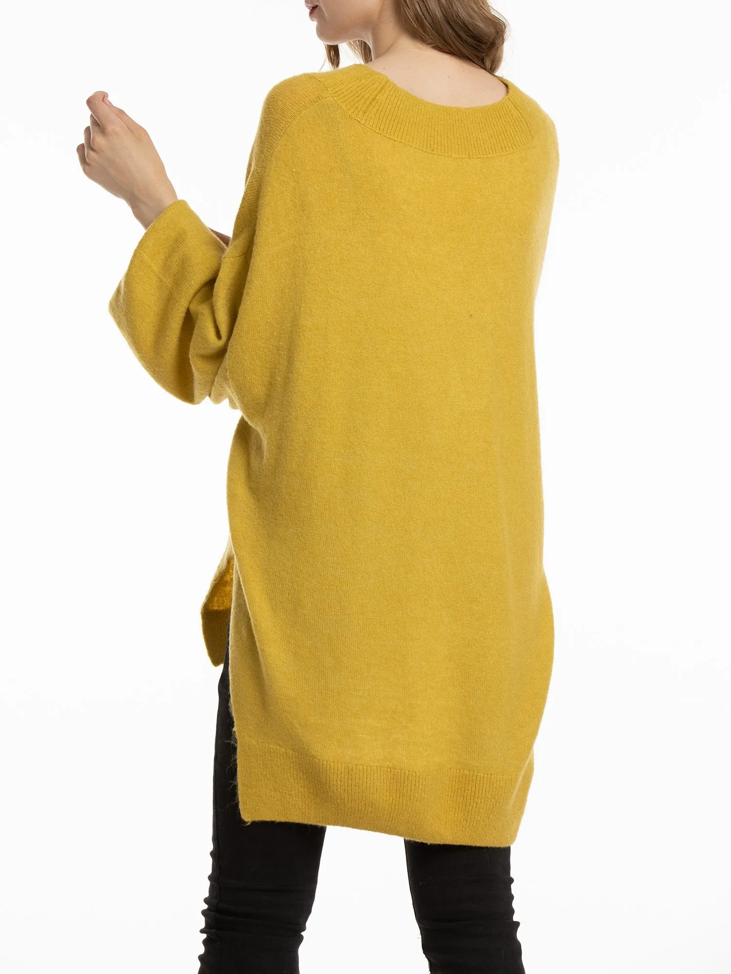 Women'S V Neck Oversized Loose Knit Sweater