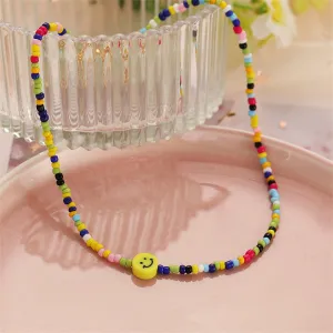 Yellow Howlite & 18K Gold-Plated Smiley Face Beaded Necklace