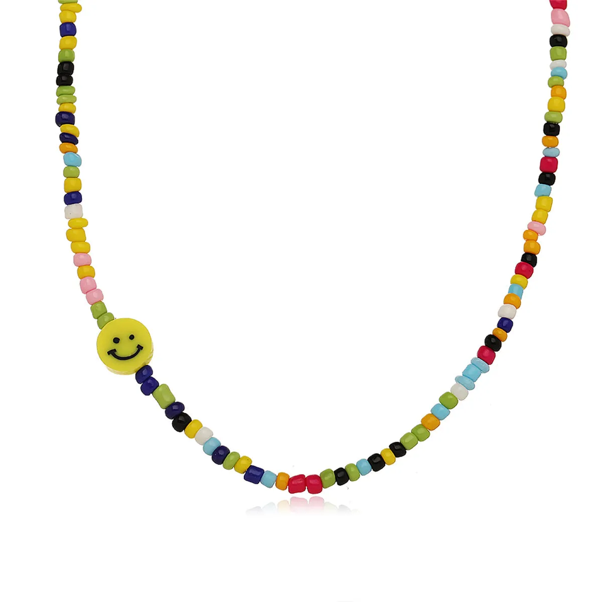 Yellow Howlite & 18K Gold-Plated Smiley Face Beaded Necklace