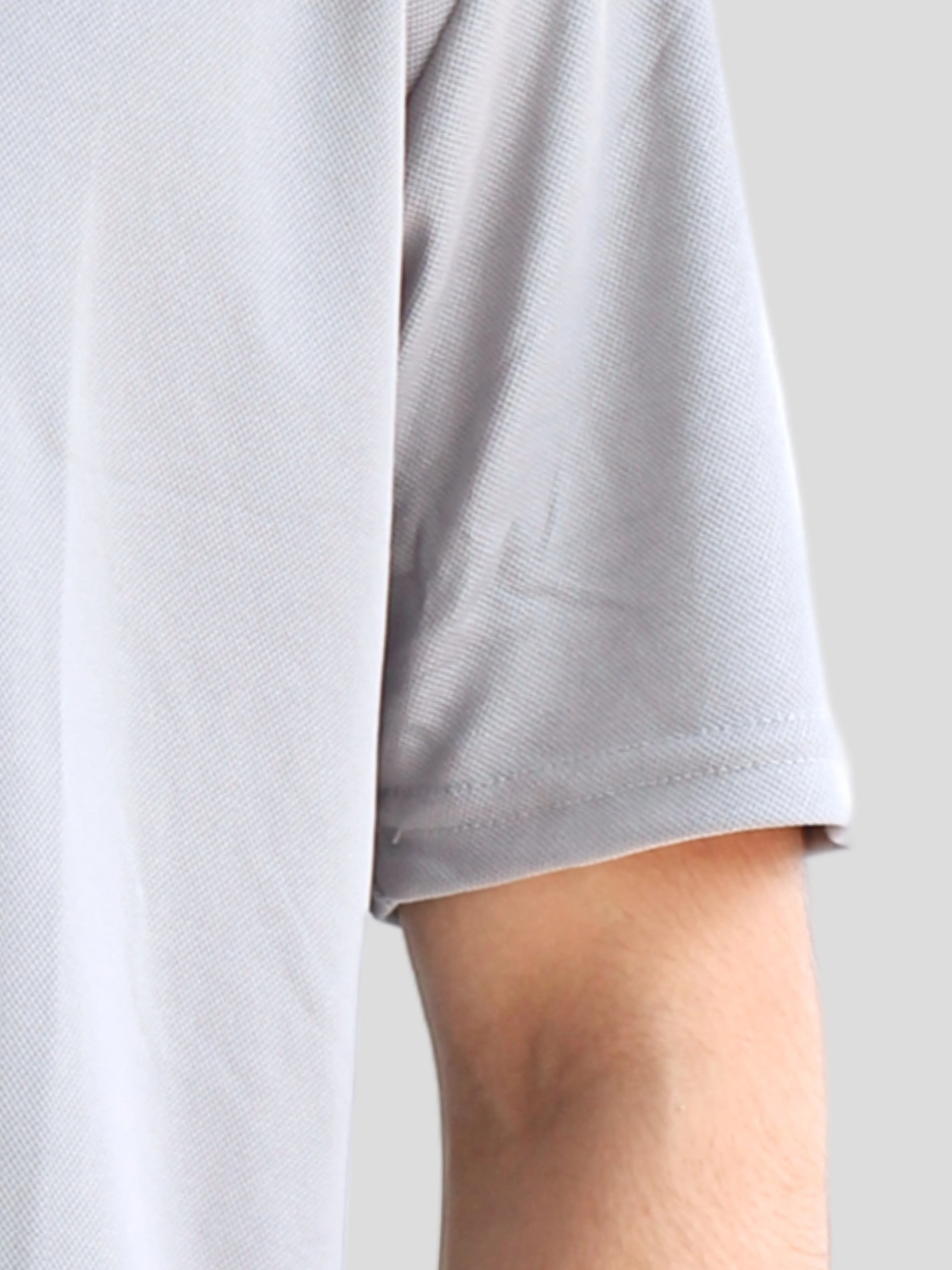 Youth Robe Men's Plain Collar T-Shirt (Grey)